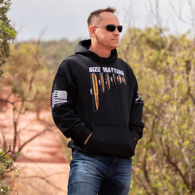 Grunt Style Size Matters - Men's Hoodie (Black, Medium) - Image 5